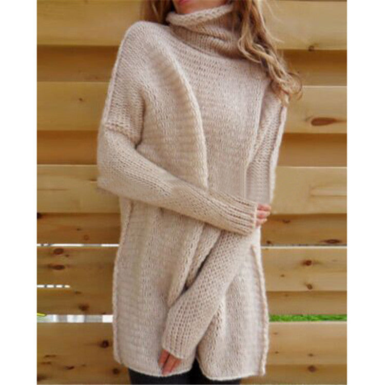 Autumn Winter Turtleneck Sweater Women Knitted Solid Color Office Women Knitwear Women