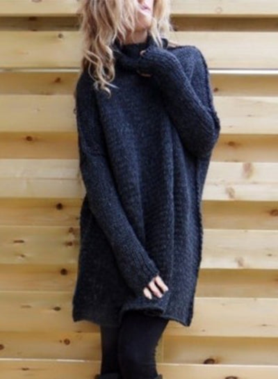 Autumn Winter Turtleneck Sweater Women Knitted Solid Color Office Women Knitwear Women