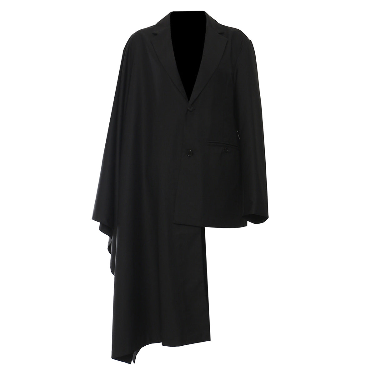 Blazer de corte asimétrico irregular oscuro para mujer para otoño e invierno