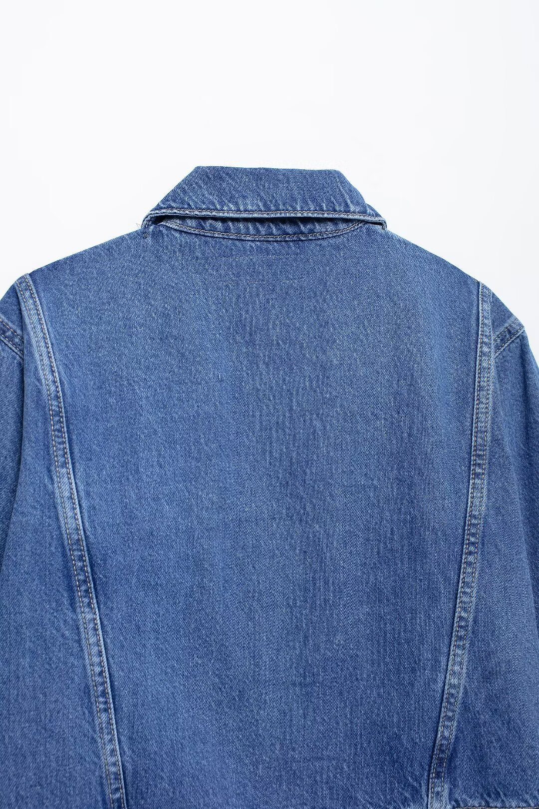 Chemise en jean courte décontractée pour femme, vêtement d'automne et d'hiver