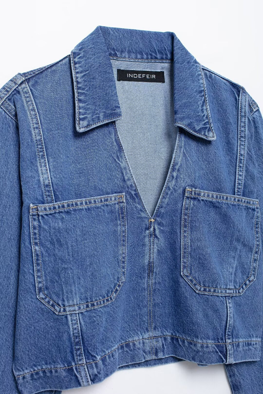 Chemise en jean courte décontractée pour femme, vêtement d'automne et d'hiver