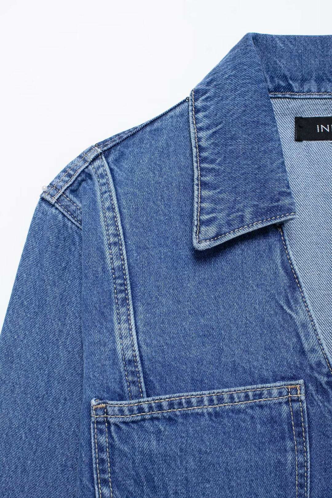 Chemise en jean courte décontractée pour femme, vêtement d'automne et d'hiver