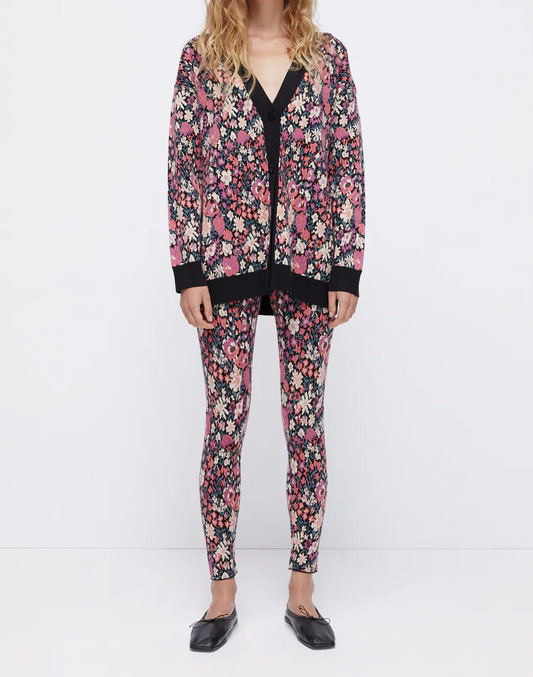 Fall Suit Floral Jacquard Knitted Cardigan Niche Design