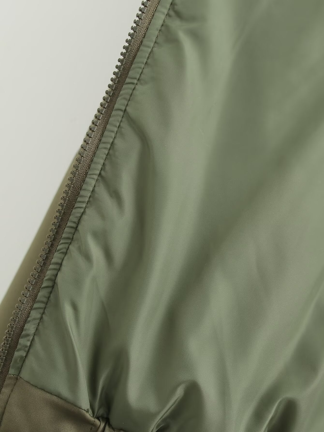 Manteau veste en coton à double poche vert armée élégant et simple pour femme