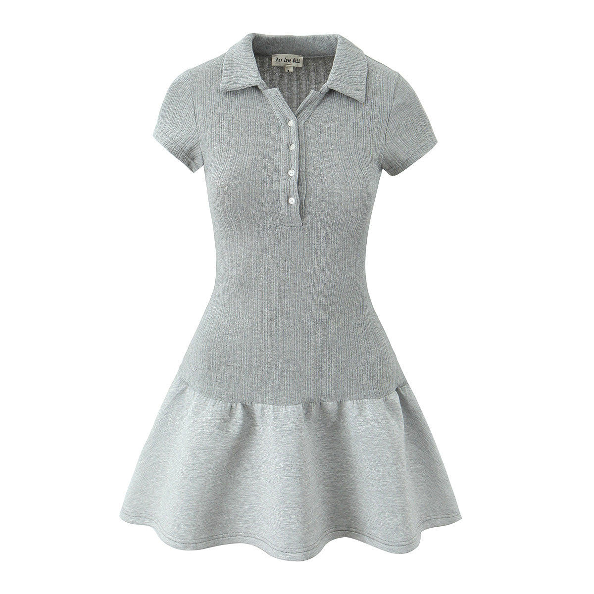 Early Autumn Women Clothing Simple Knitted Stitching Short Sleeve Dress