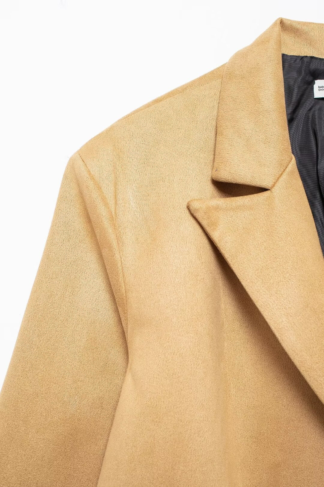 Trench-coat long en daim pour femme, vêtement d'automne et d'hiver élégant et à la mode