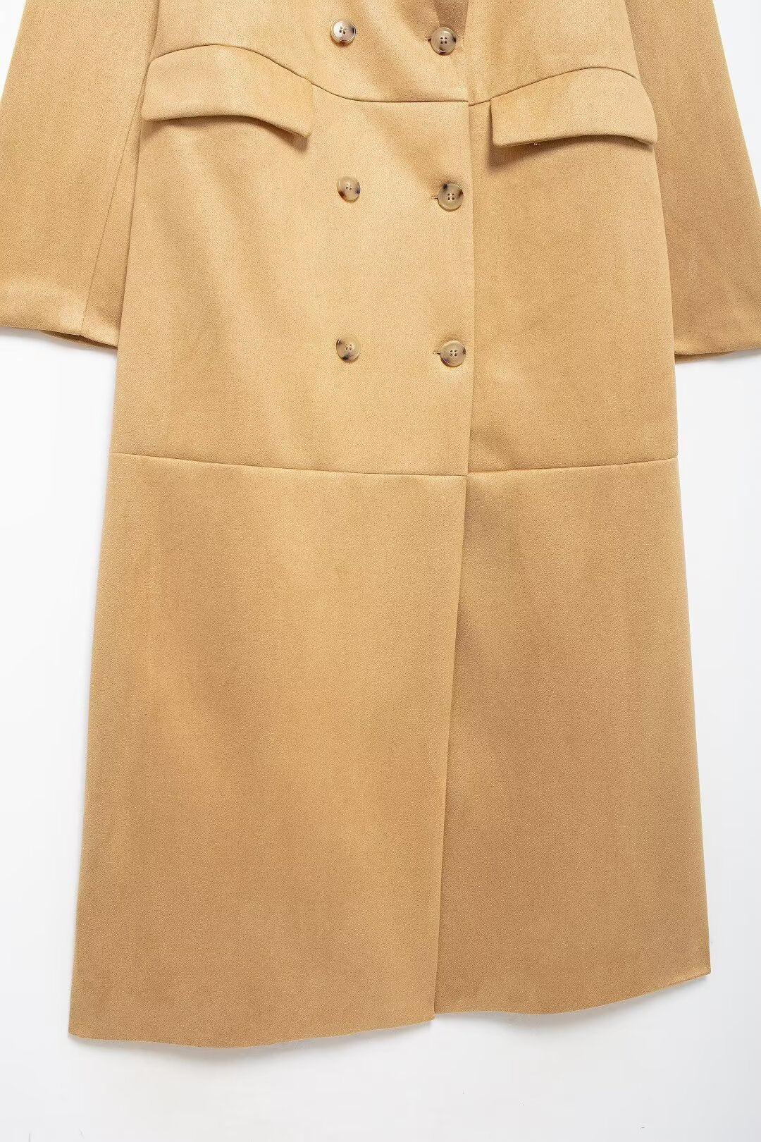 Trench-coat long en daim pour femme, vêtement d'automne et d'hiver élégant et à la mode