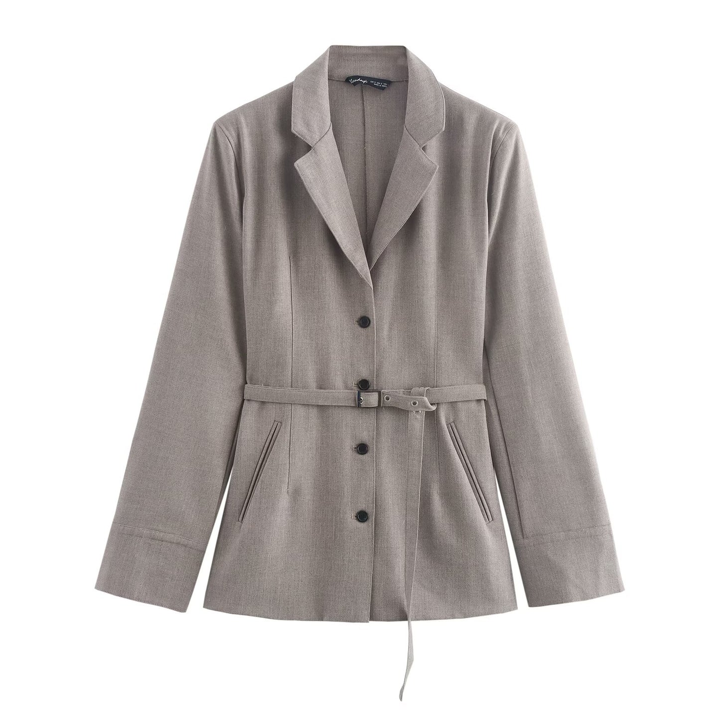 Blazer assorti pour femme avec ceinture pour le bureau en automne