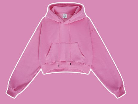 Clothing Autumn Winter Retro Hooded Pullover Women's Fleece-lined Thickened Sexy Short Women's Sweater