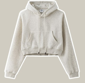 Clothing Autumn Winter Retro Hooded Pullover Women's Fleece-lined Thickened Sexy Short Women's Sweater