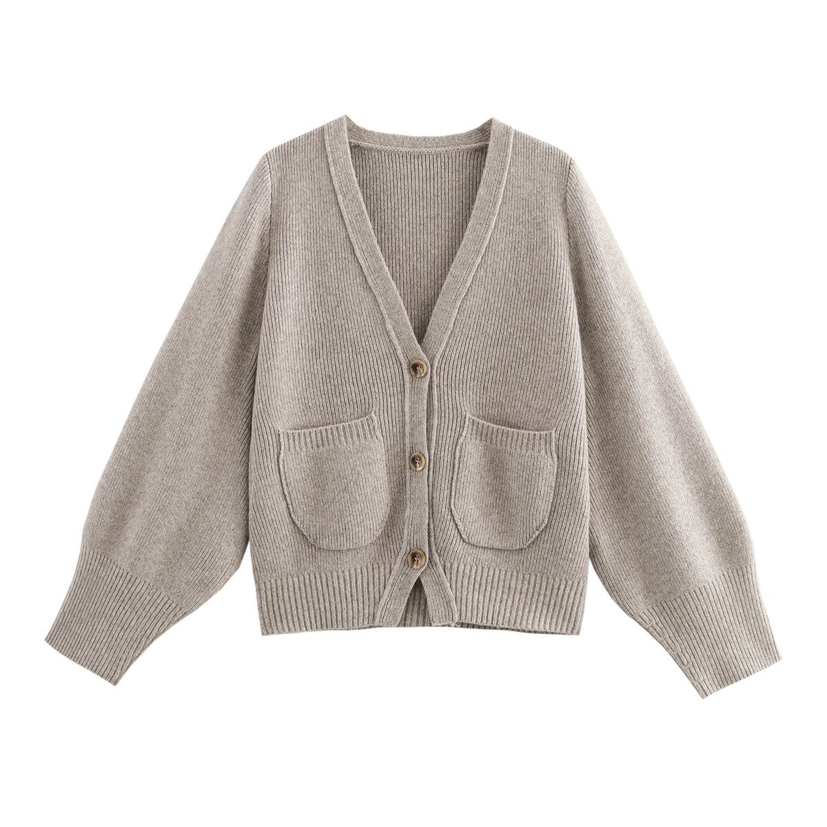 Cardigan tricoté à col en V pour femme, vêtement d'hiver décontracté et ample, style rétro