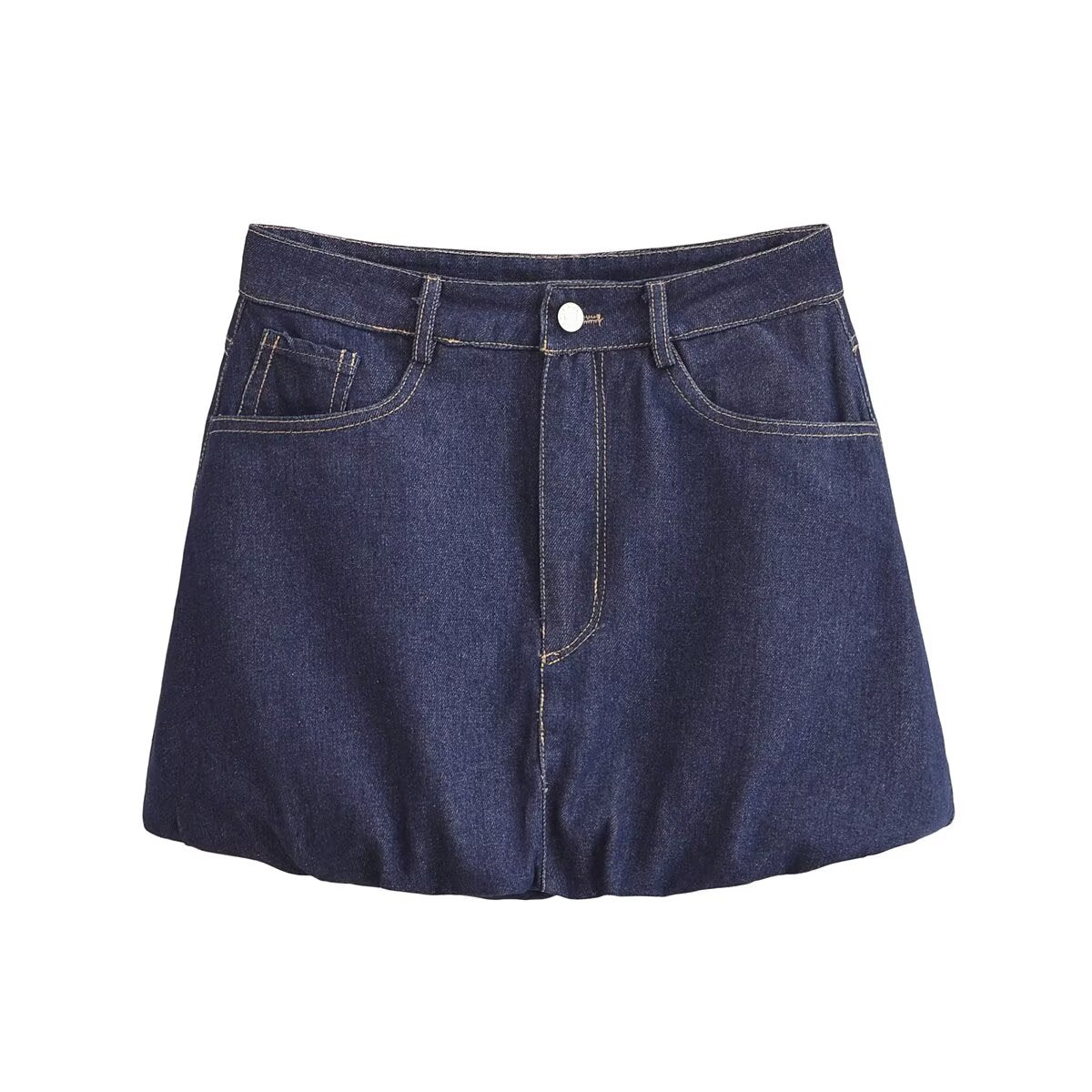 Summer Women Clothing Stylish Simple Balloon Denim Skirt