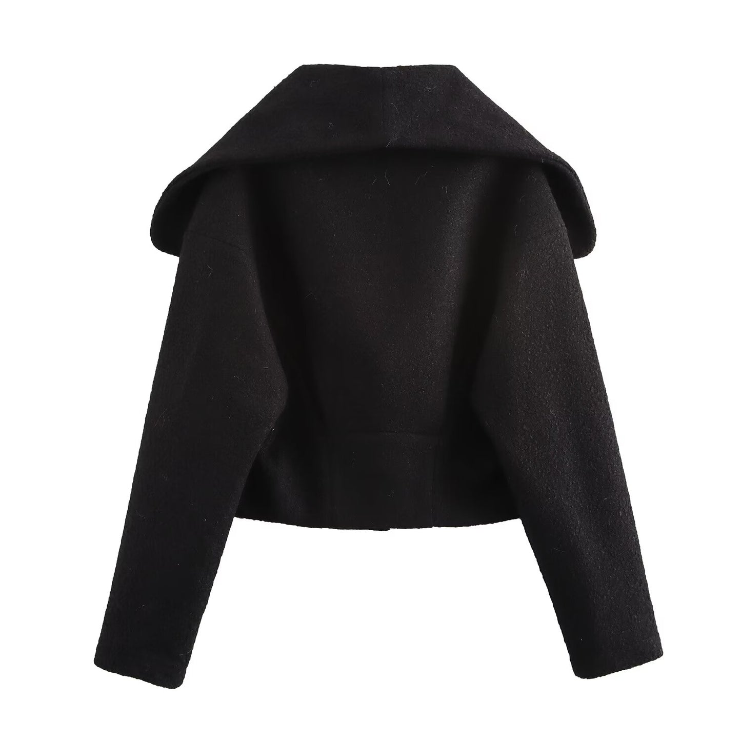 Blusa corta con botones lisos para mujer de otoño e invierno