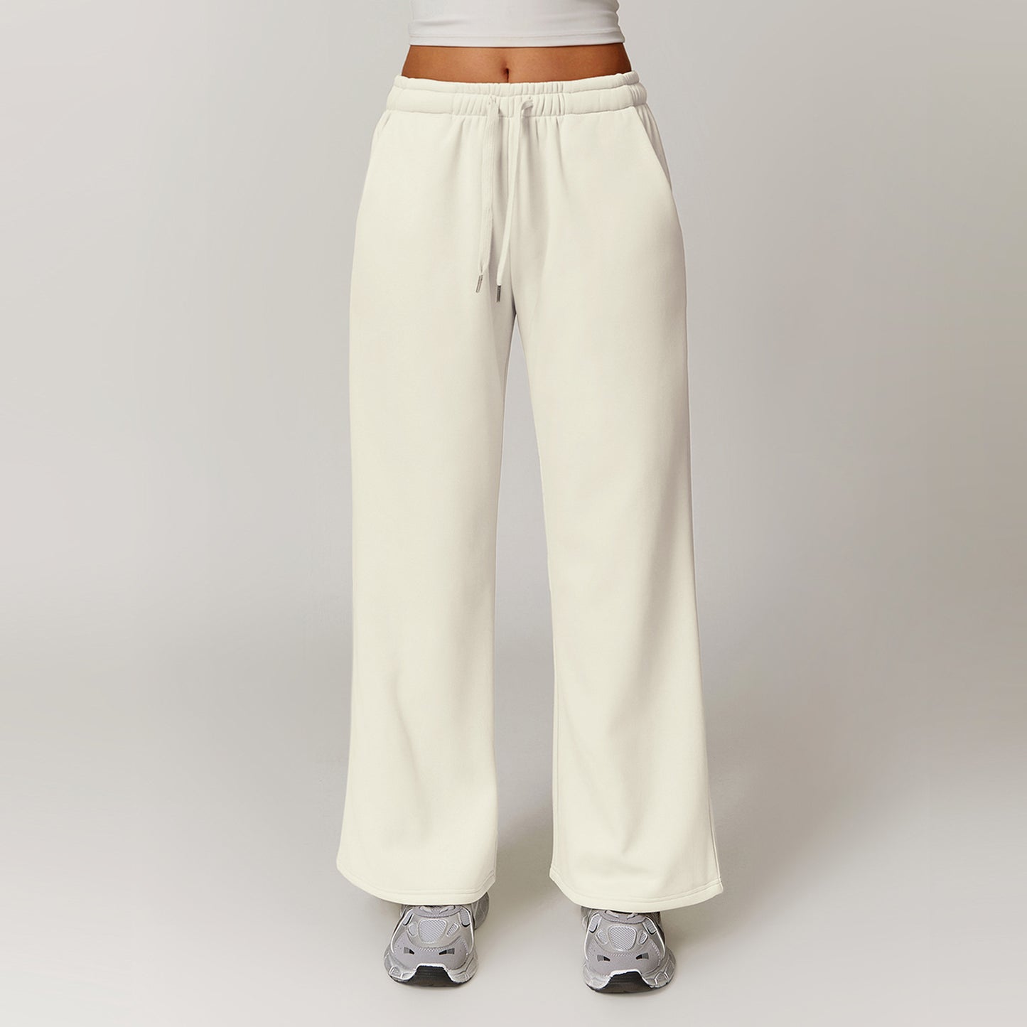 Pantalon de survêtement ample pour femme, pantalon droit, chaud, décontracté, pour l'extérieur, assorti, pour le sport, automne et hiver