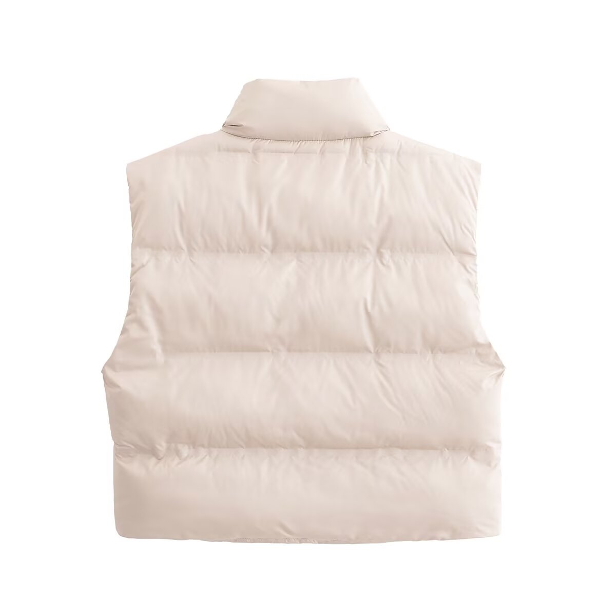 Women Clothing Autumn Winter Zipper Thermal Adhesive Cotton Padded Vest