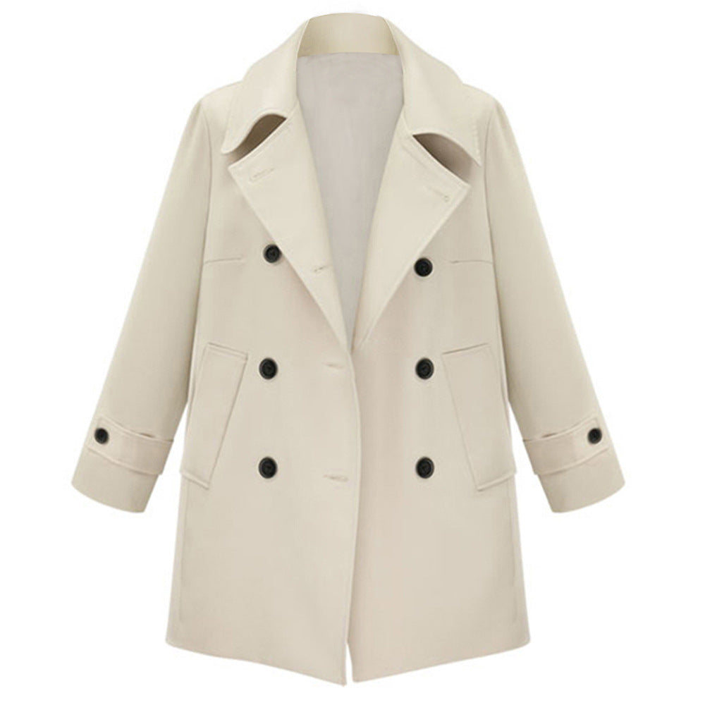 Manteau en laine à Double boutonnage pour femme, Blazer à manches longues et col, automne