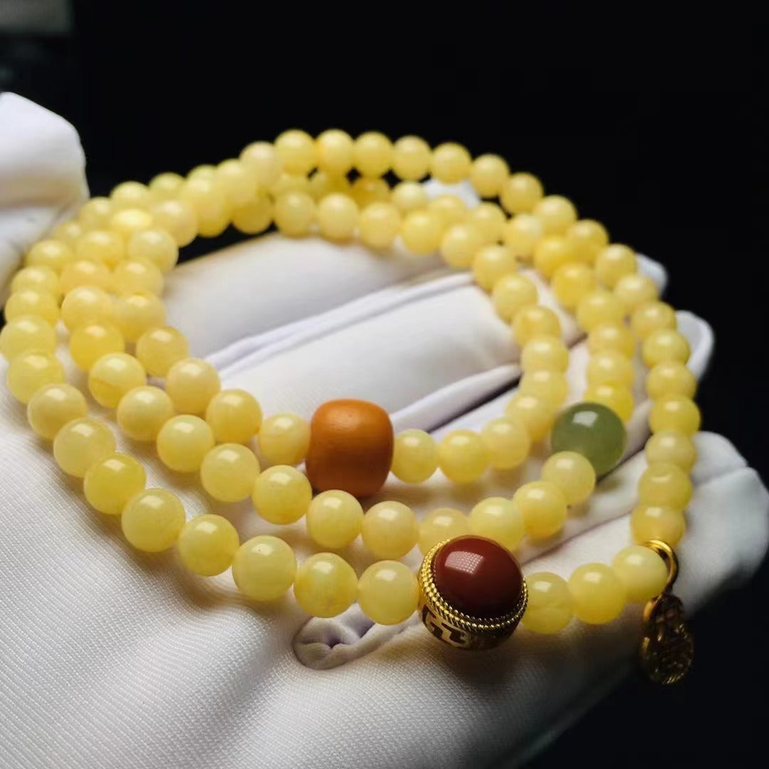 Pulsera multicírculo de cera de abejas natural de mujer