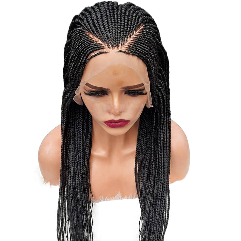 13x6 Braided Wigs Synthetic Lace Front Wig Blac