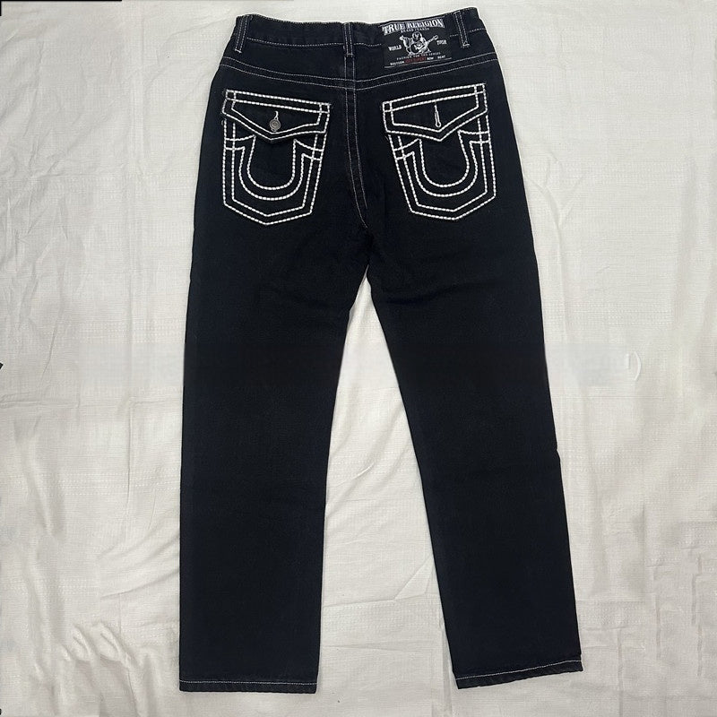 Commerce extérieur Jeans à bascule Pantalon de croyance Pantalon droit décontracté ample