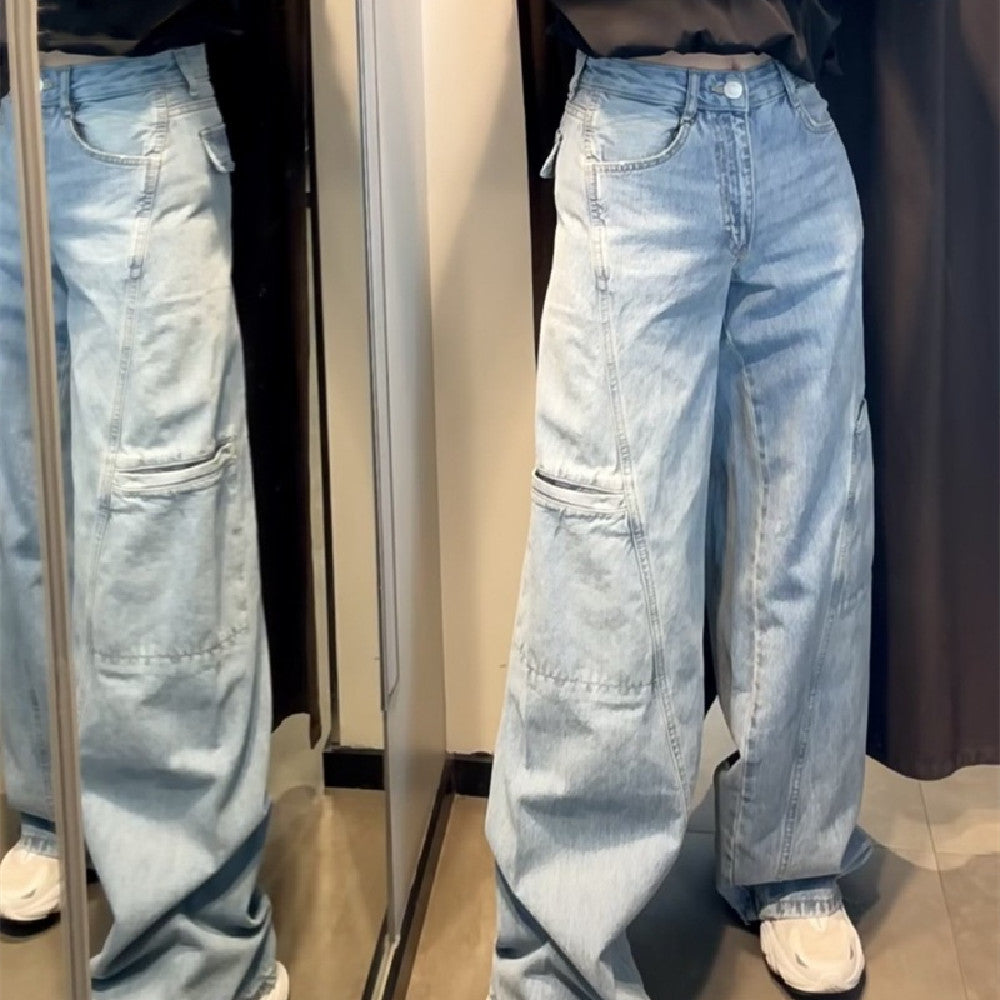 Pantalon droit en denim à la mode pour femme