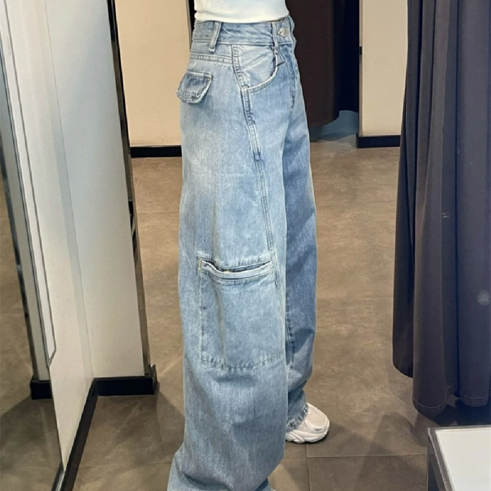 Pantalon droit en denim à la mode pour femme