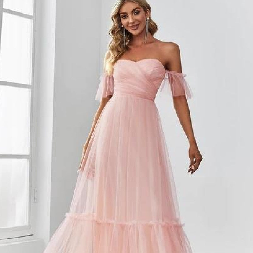 Women's Off-shoulder Tube Top Evening Dress