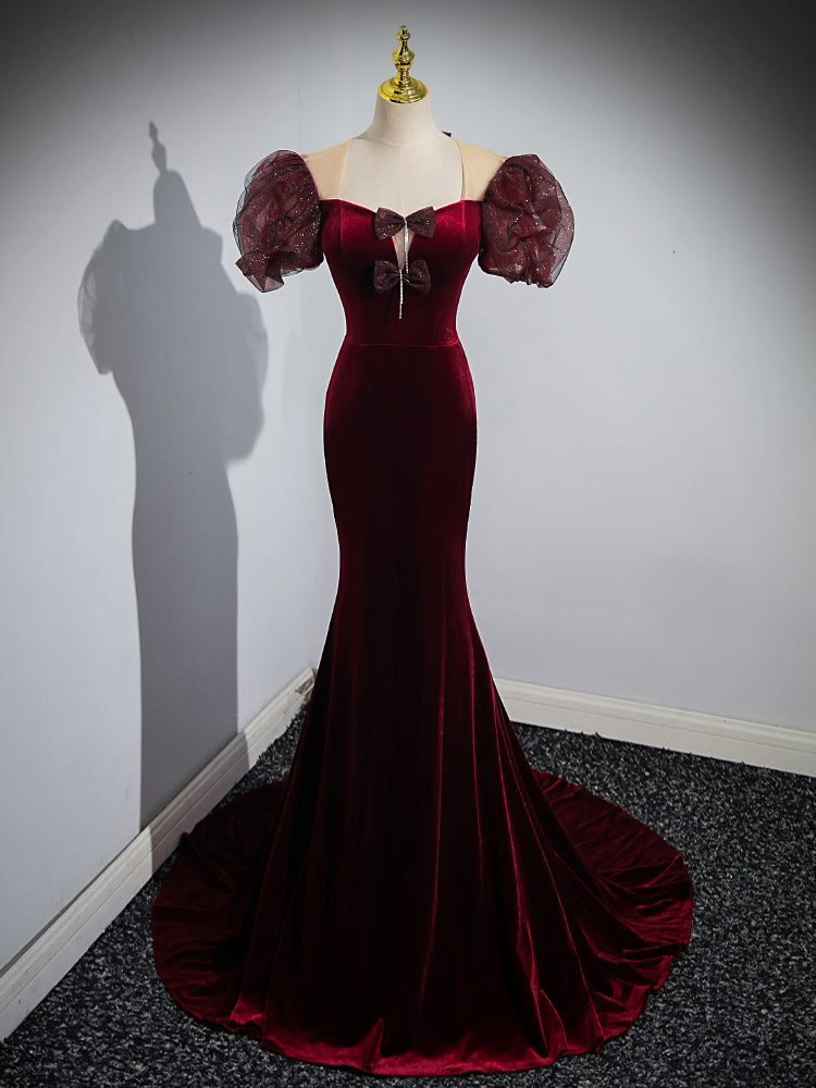 Women's Velvet Host Performance Evening Dress