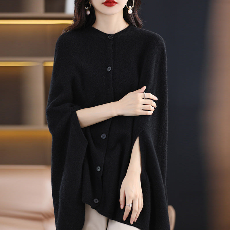 Temperament Wild Sleeveless Wool Knitted Shawl