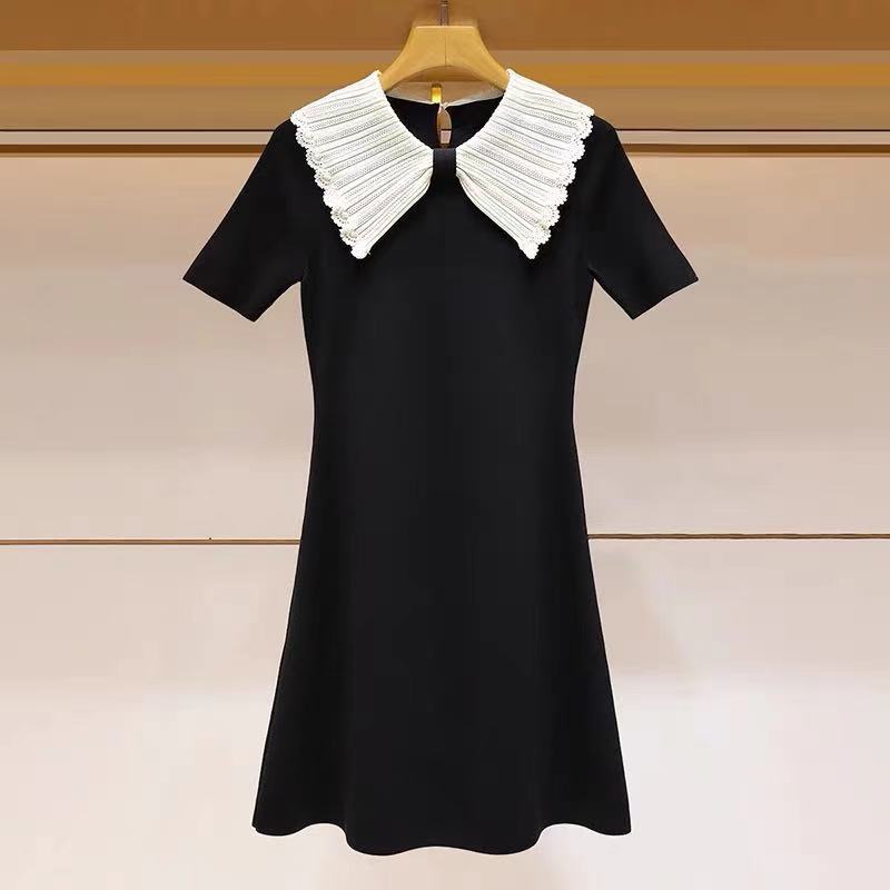 Summer New Women's Elegant Lapel Slim Knit Dress