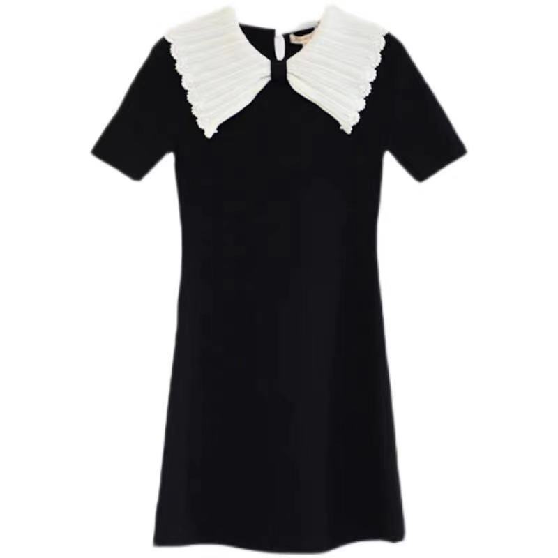 Summer New Women's Elegant Lapel Slim Knit Dress