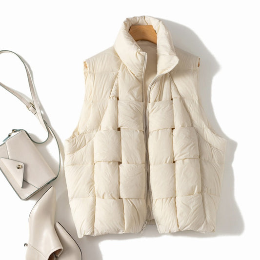 Warm Down Short Vest Autumn And Winter White Duck Down