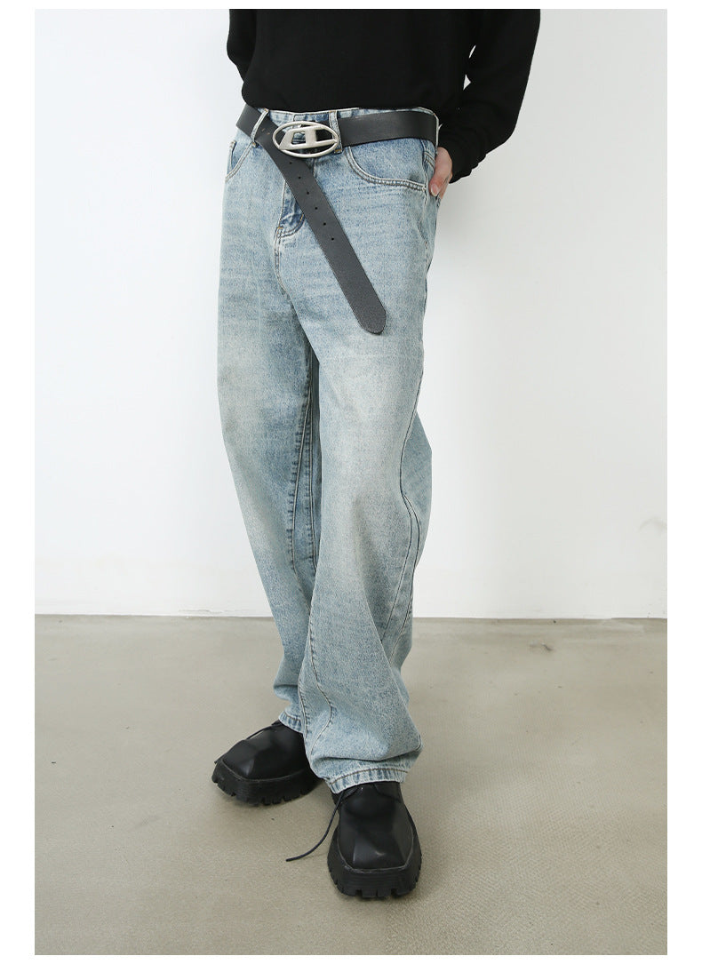 Pantalones americanos High Street Men Denim Diseño de nicho