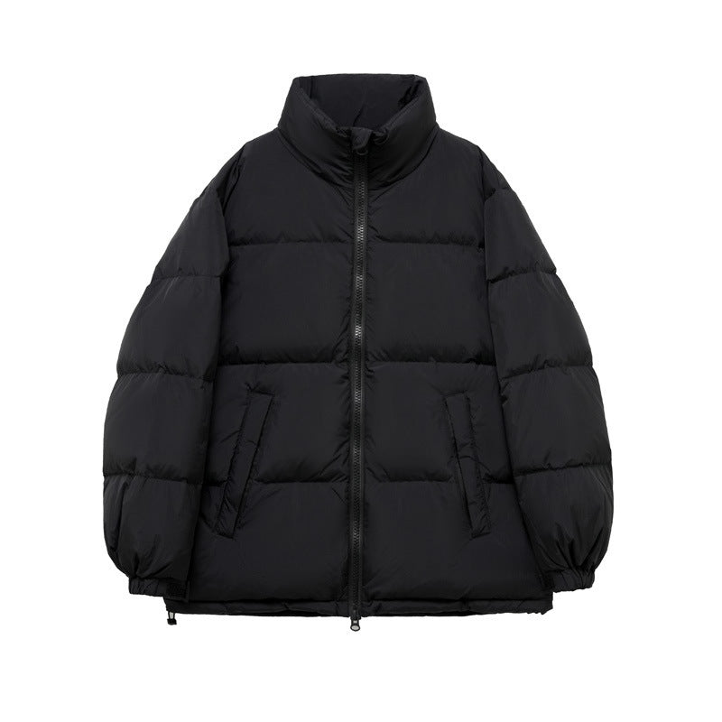 Duck Down Down Jacket Women's Winter All-matching Short Temperamental New Black Stand Collar Bread Coat