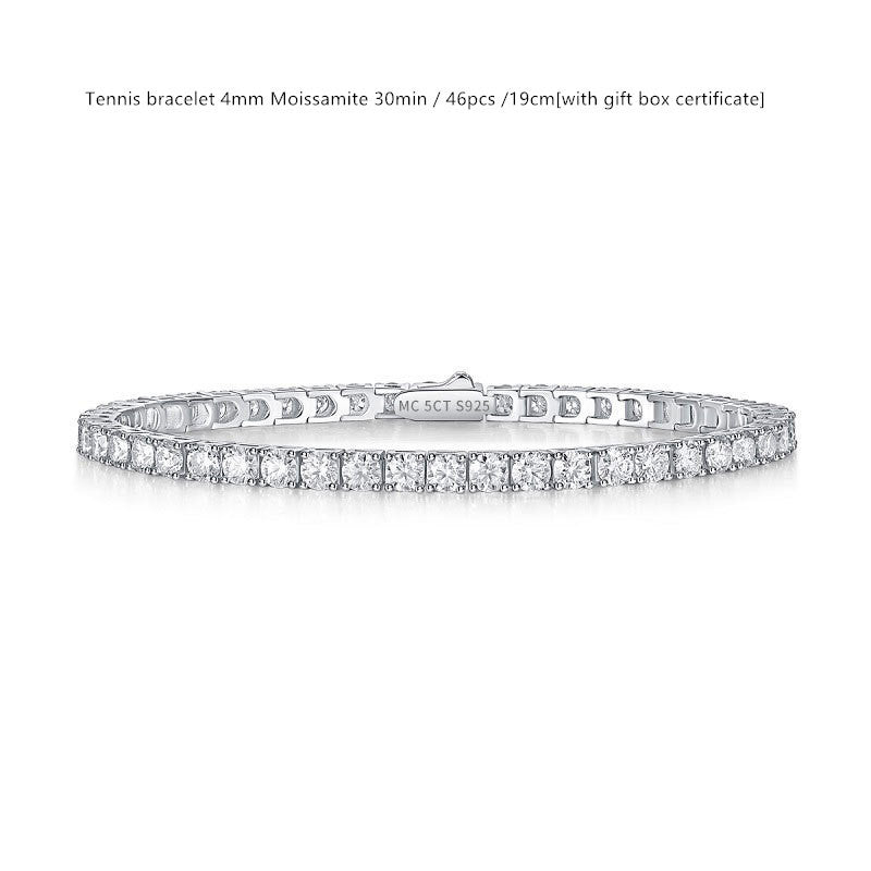 Sterling Silver D Color Moissanite Tennis Bracelet For Women