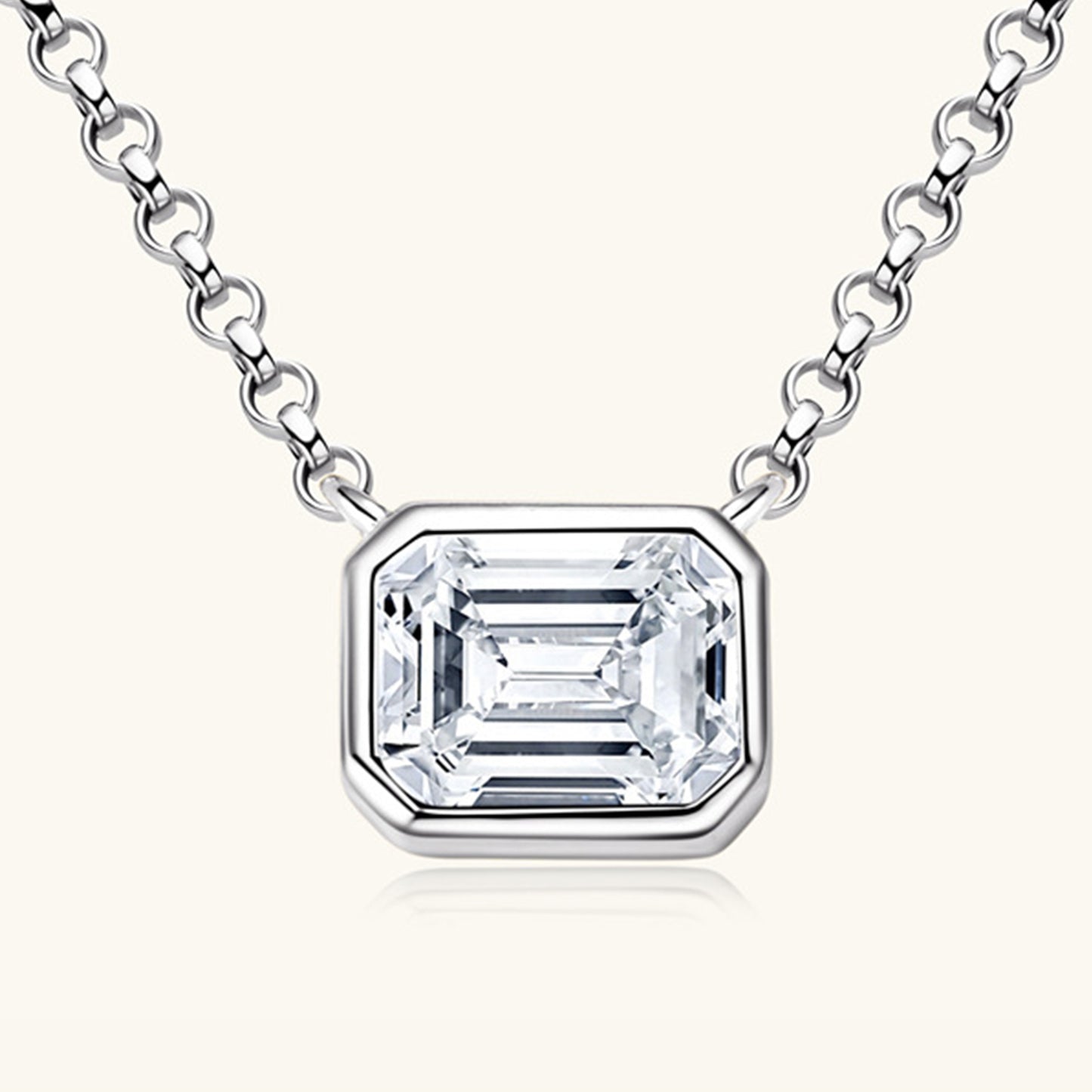 Collier pendentif en argent sterling 925 moissanite 1 carat