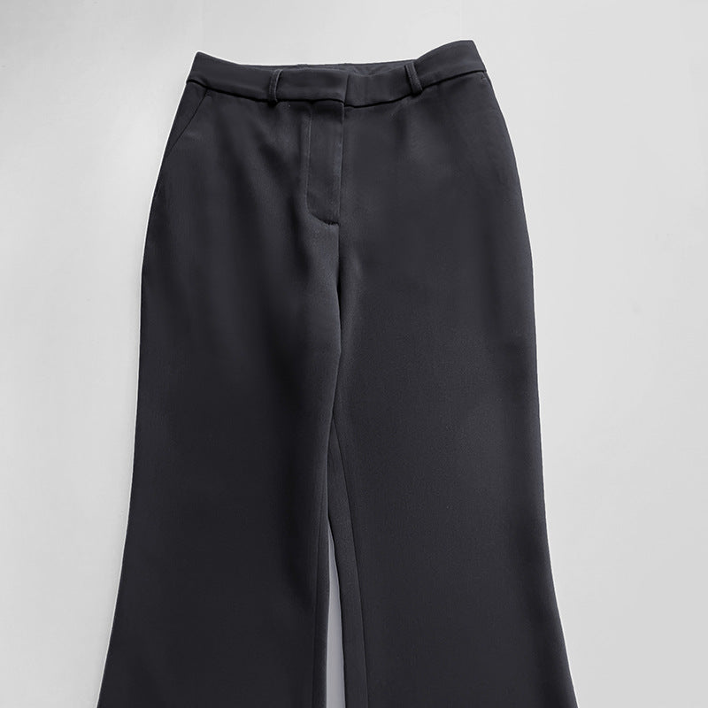 Pantalones con corte tipo bota y pierna larga con colgante combinado de acetato estilo viajero atmosférico