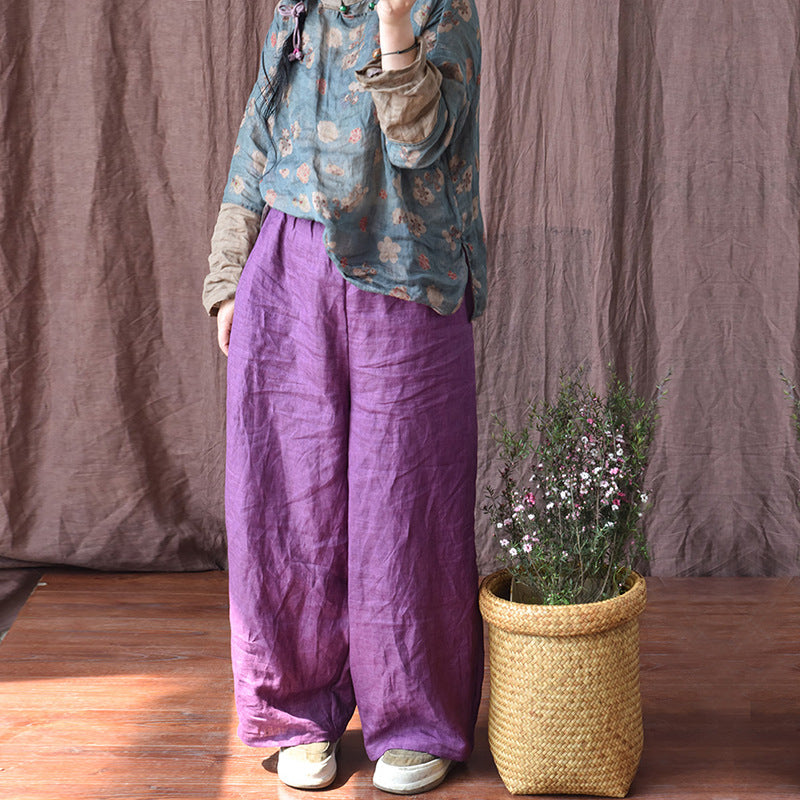 Cotton And Linen Women's Casual Slacks