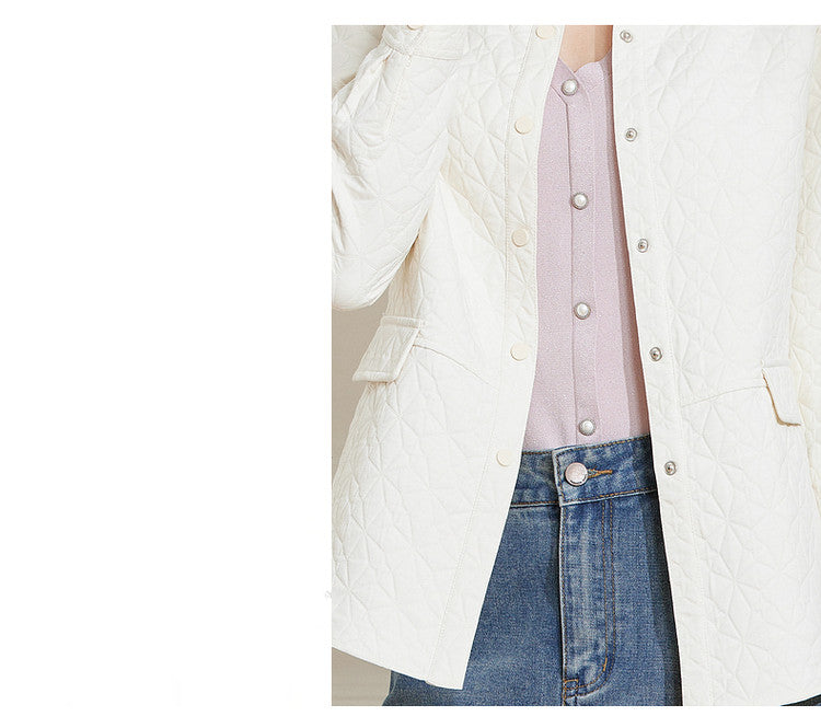 Veste de manteau rembourrée en coton simple à la mode pour femmes