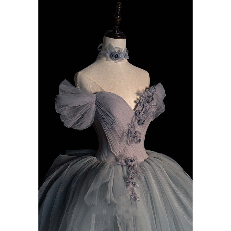 Robe de princesse Tutu en Tulle pour femme, Texture hôte, cadeau de Banquet français