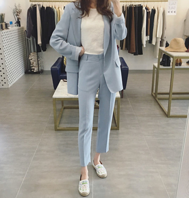 Suit Women's One-button Suit Skinny Pants Two-piece Set