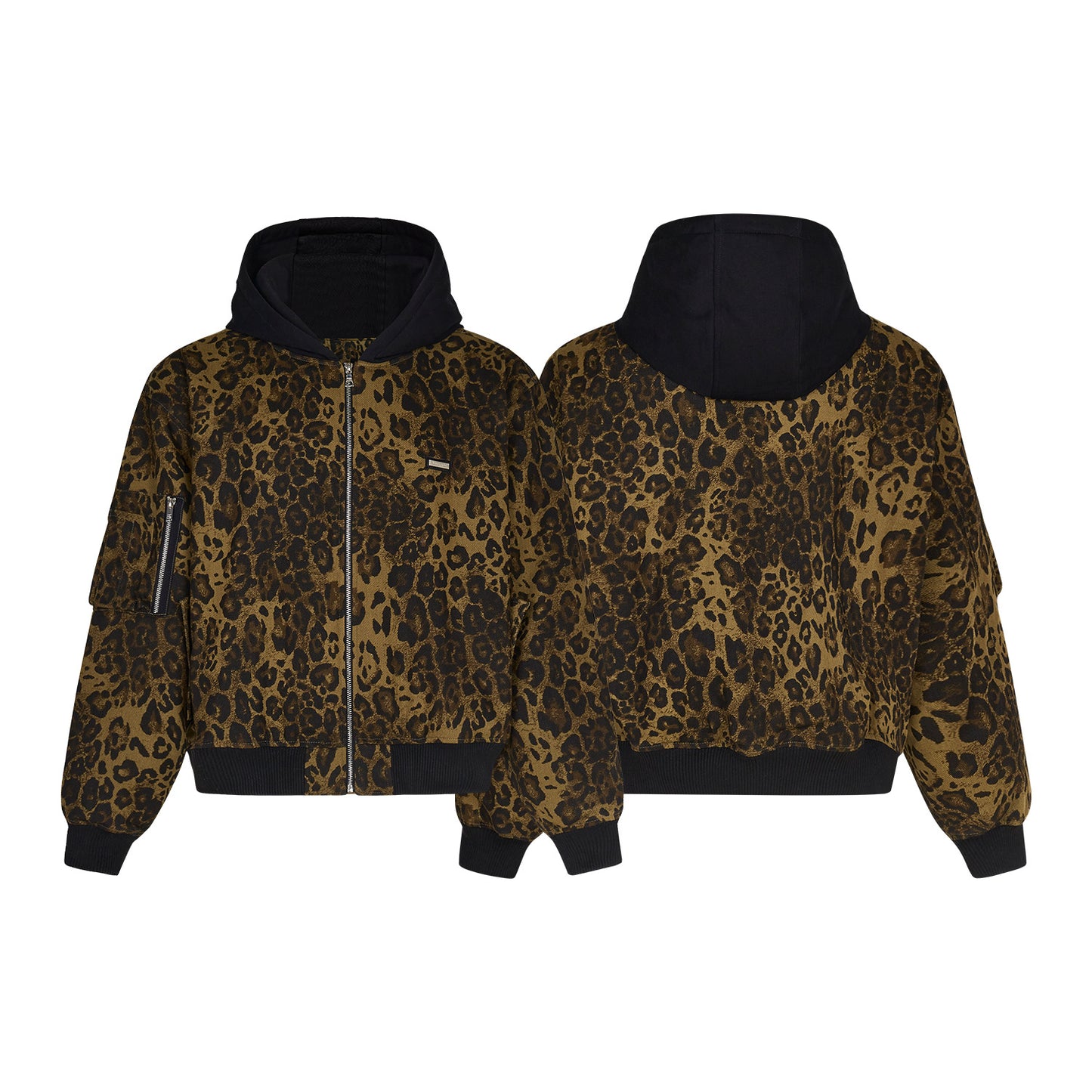 Conjuntos con estampado de leopardo American Vintage chaqueta con capucha gruesa de invierno