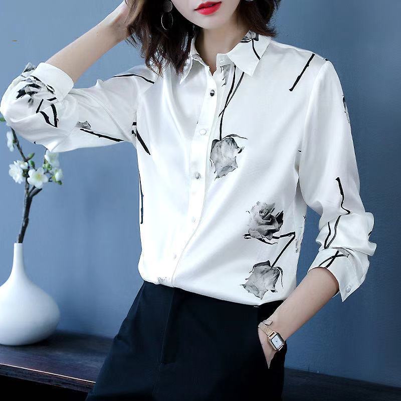 camisa casual de mujer estampada a juego