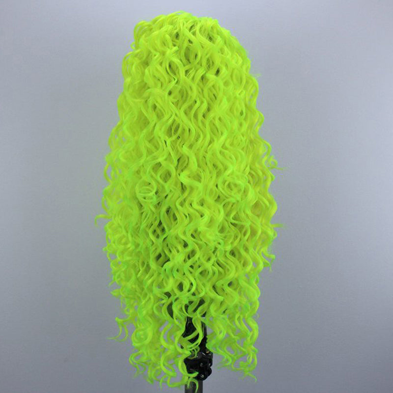 Wig Fashion Fluorescent Big Wave Long Hair Front Lace Chemical Fiber