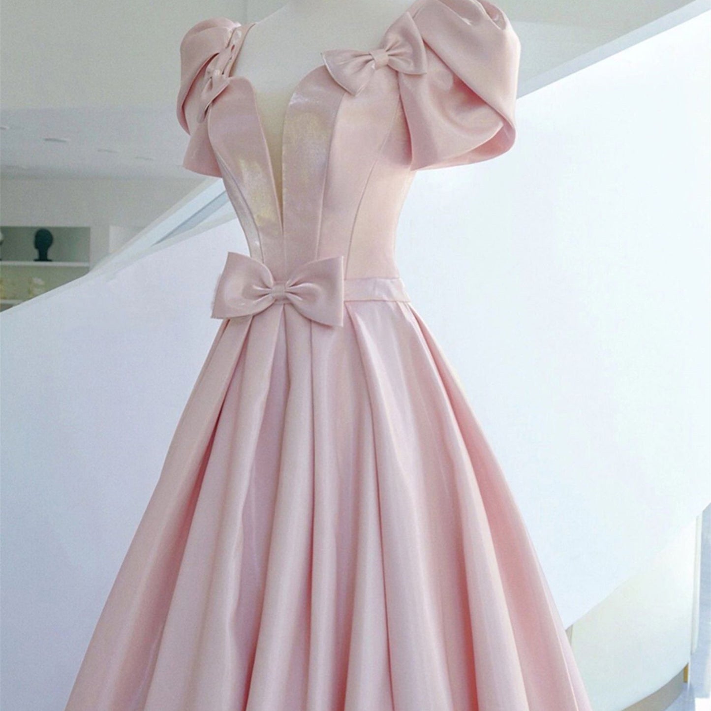 French Satin Temperament Engagement Dress