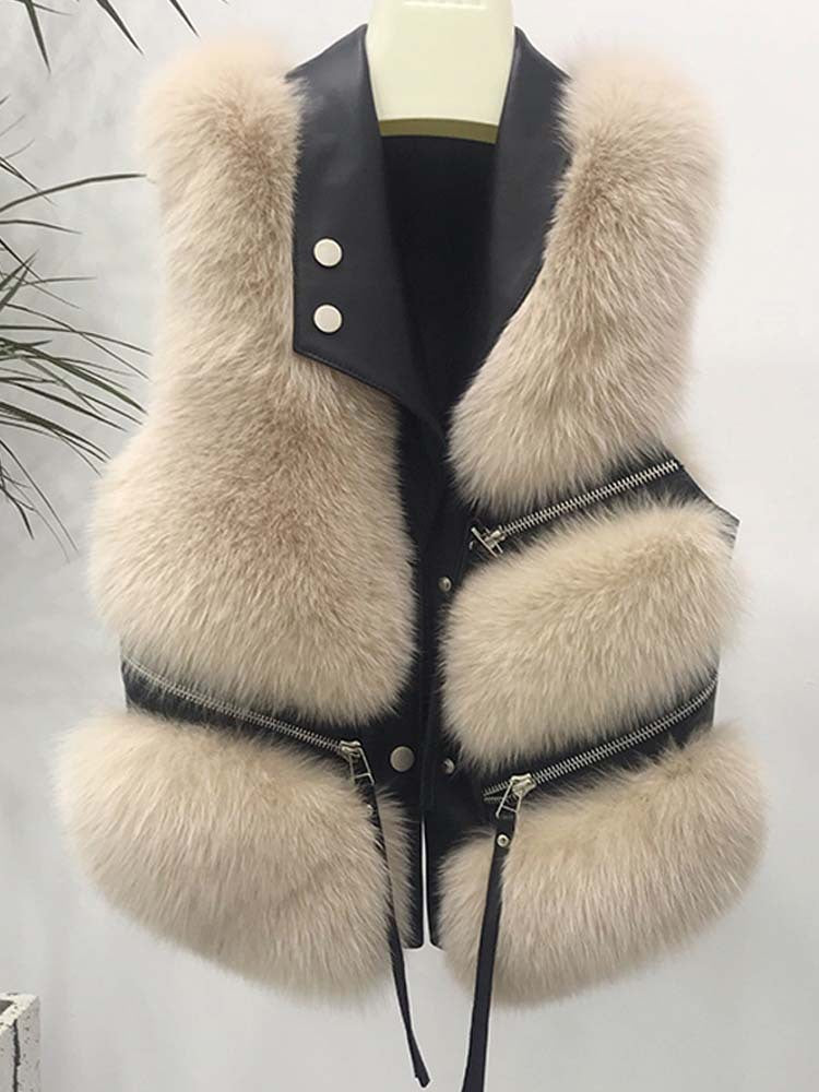 Manteau de fourrure de gilet de mode pour femmes