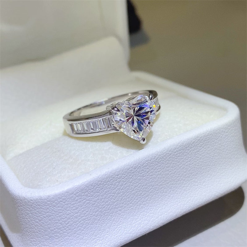 Bague en argent sterling 925 moissanite 3 carats