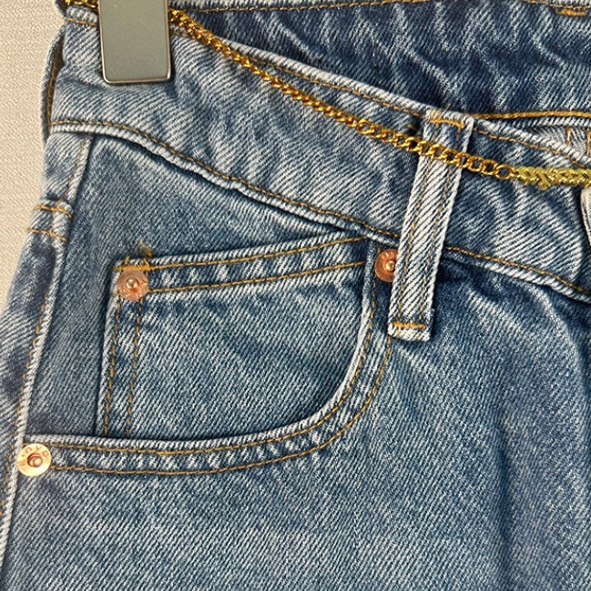 Jupe en jean trapèze ample et amincissante taille haute pour femme