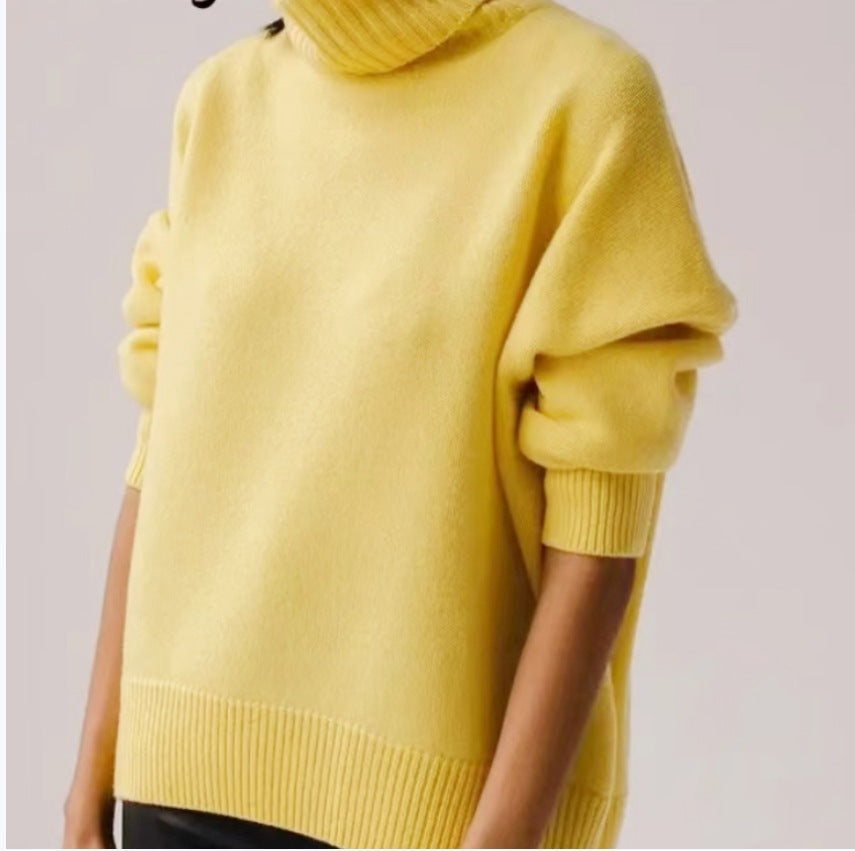 Pull à manches longues pour femmes, couleur unie