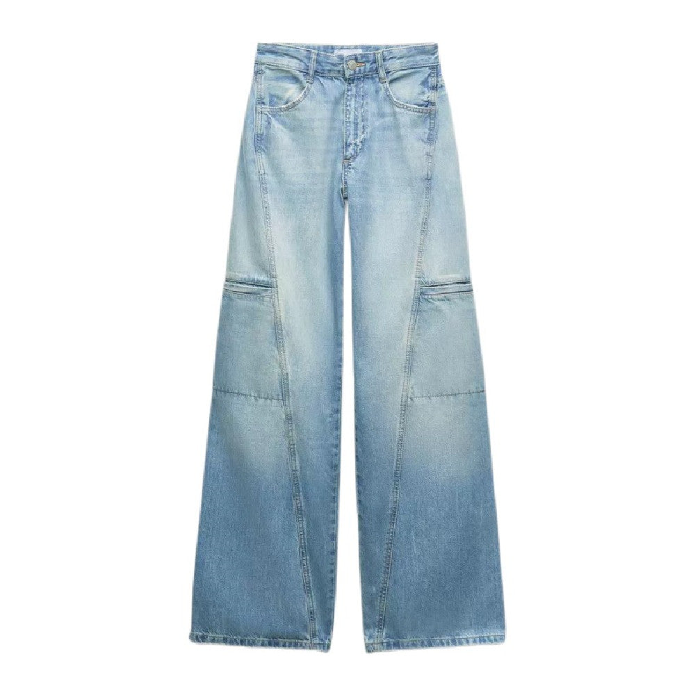 Pantalon droit en denim à la mode pour femme