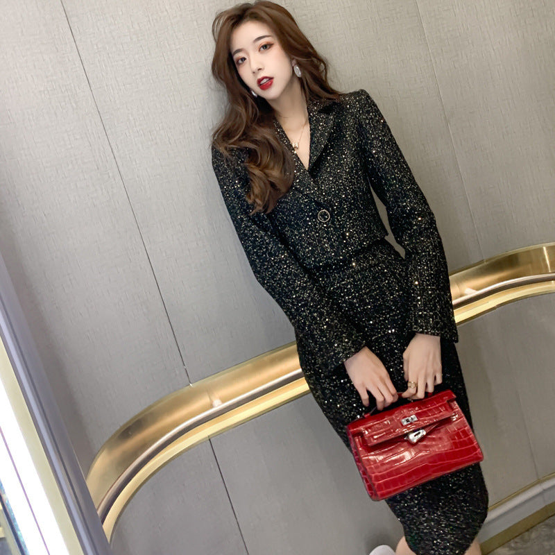 Women's Autumn Short Coat Skirt Suit